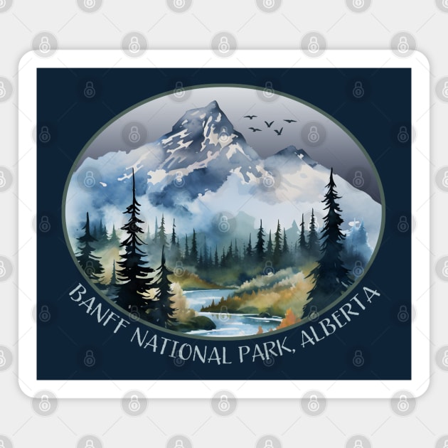 Banff National Park Alberta Canada Mountain Trees Magnet by Pine Hill Goods